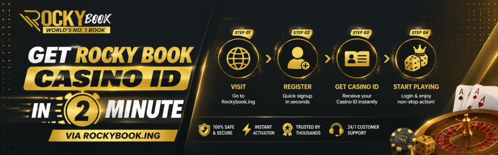 Get Rocky Book Casino ID in 2 Minute Via Rockybook.ing