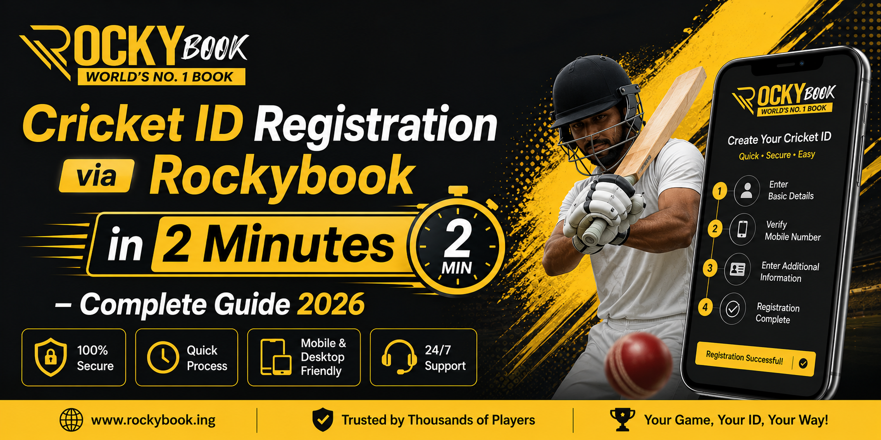 Cricket ID Registration via Rockybook in 2 Minutes – Complete Guide 2026