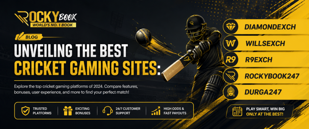 Best Cricket Gaming Sites: ROCKYBOOK247, DIAMONDEXCH & More