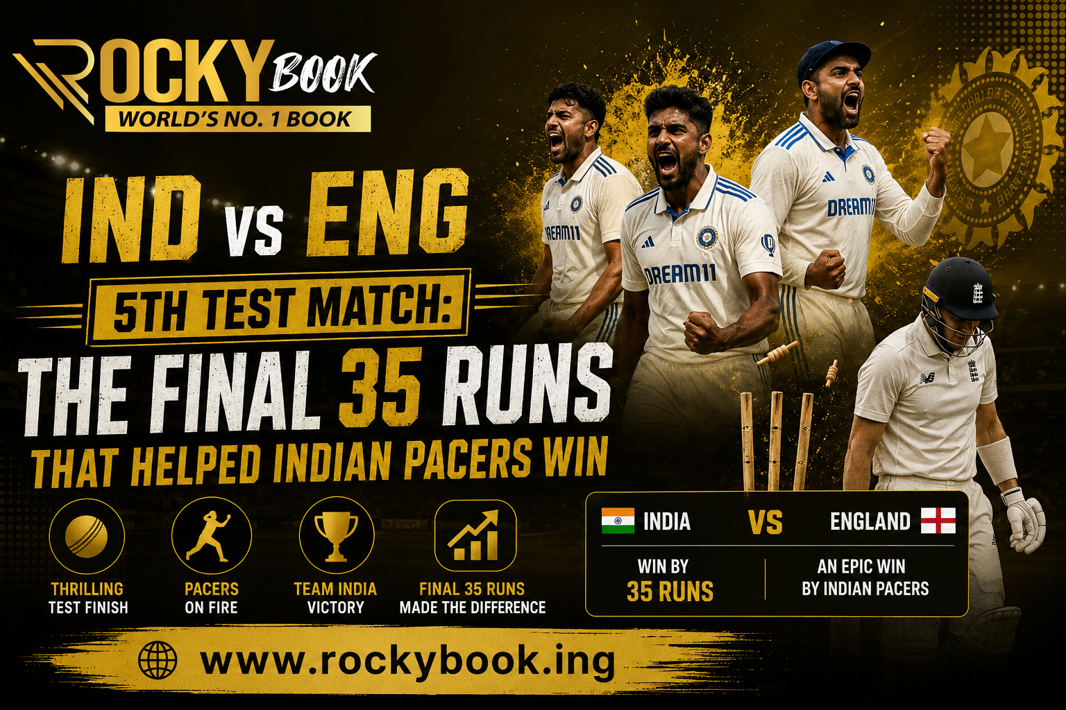IND vs ENG 5th Test Match 2026: Live Score, Playing XI & Updates